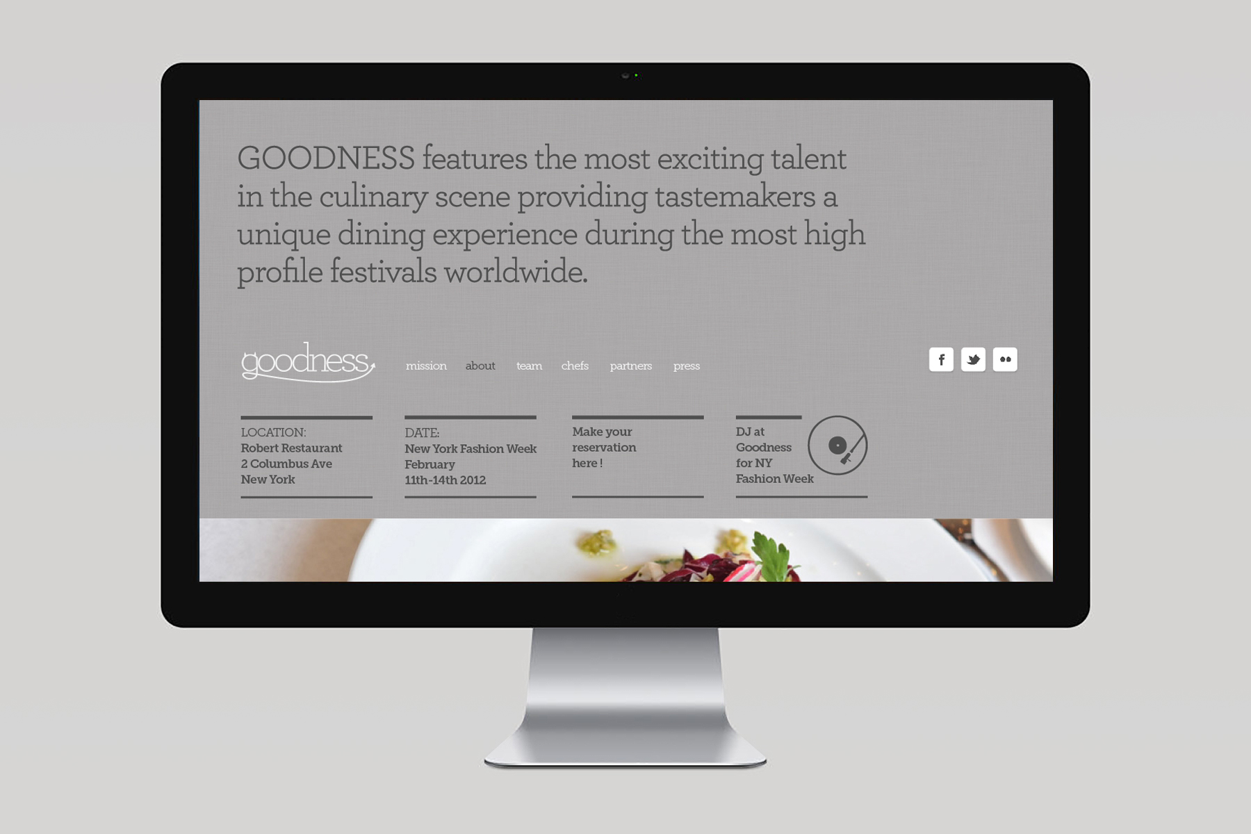 Goodness Pop-Up restaurant / Screendesign